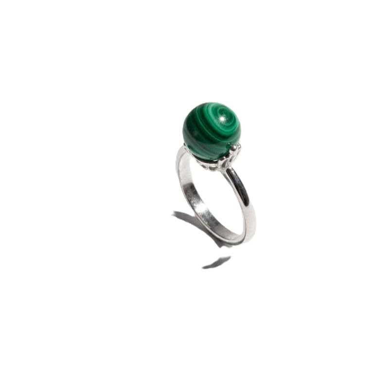 Bague Mollis malachite vert argent fin Bouly&Cailloux bague femme pierre