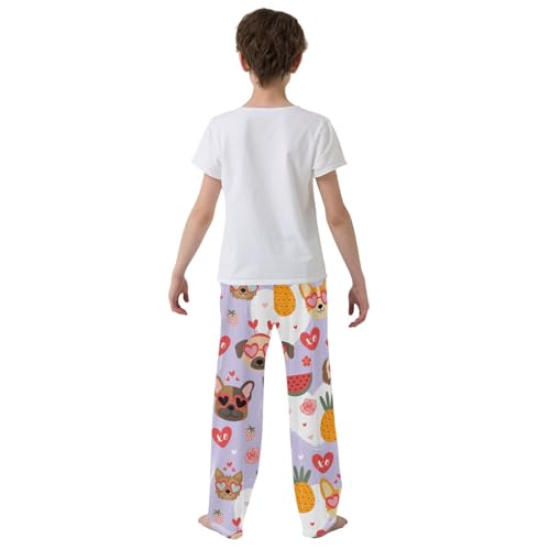 Boys' Pants Funny Dogs Hearts Animal Valentine Long Bottoms Jogger Pants Elastic Waist Trousers with Pockets S-XL3