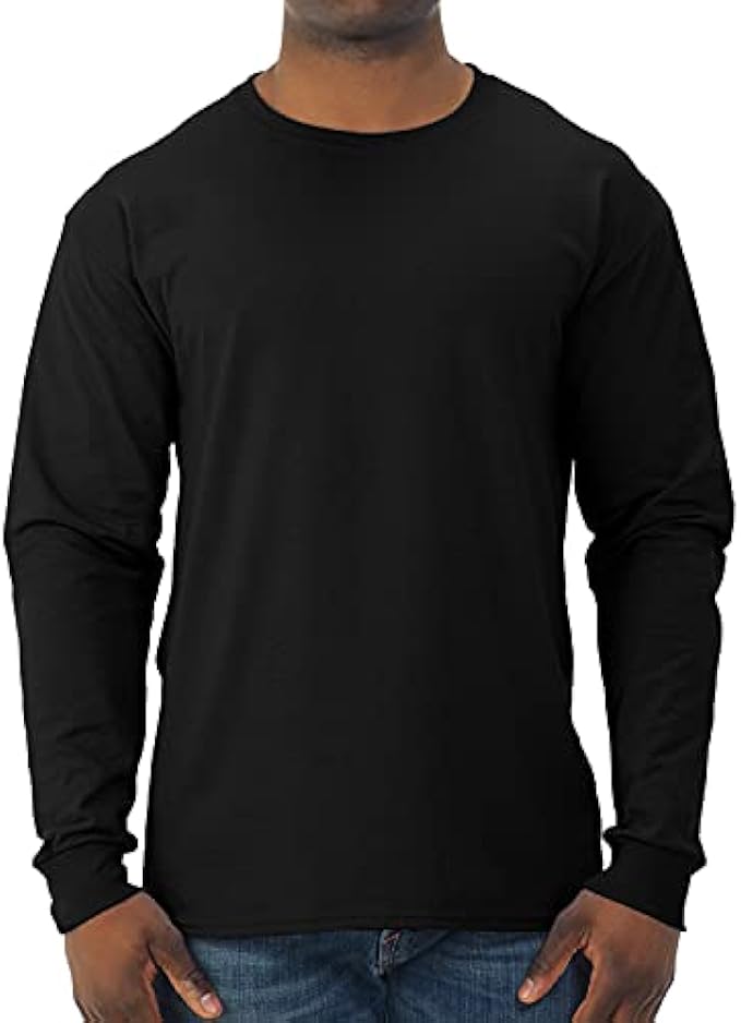 Jerzees Men's Dri-Power Cotton Blend Long Sleeve Tees, Moisture Wicking, Odor Protection, UPF 30+, Sizes S-3x