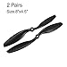 uxcell RC Propellers CW CCW 8045 8x4.5 Inch 2-Vane Fixed-Wing for Airplane Toy, Nylon Black 2 Pairs with Adapter Rings