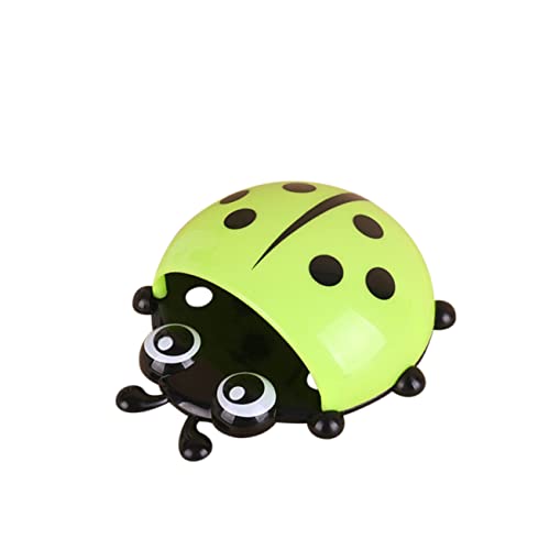 Cabilock Portacepillos De Dientes Forma De Mariquita De Dibujos Animados Soporte para Cepillos De Dientes Ventosa para Montaje Pared Decoración para Baño Infantil