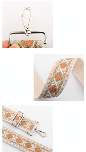 Purse Strap, 2" 5Cm Wide Shoulder Strap Adjustable Replacement, Rhombic Crossbody Canvas Bag Handbag Belts For Shoulder Bags (Kj3-A2,Silver Clip) #TOP7