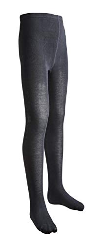Sportoli Girls Soft Bamboo Hold and Stretch Footed Winter Tights - Dark Grey (size 10/12)