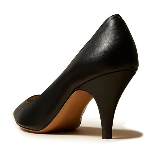 miss left Women Classic Closed Pointed Toe Pumps Slip On Solid Low Cone Heels Versatile Dressy Office Party Date Shoes Size 4-16 US3