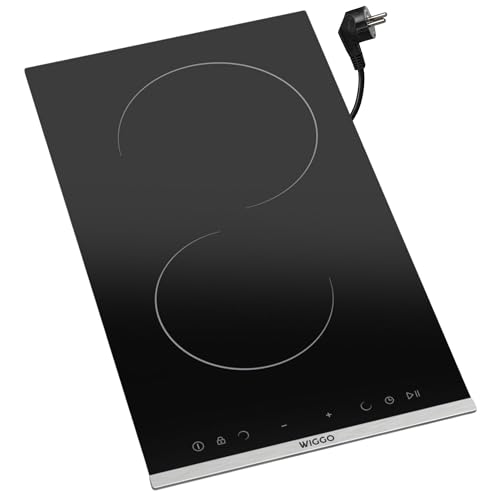 Estufa empotrable de 30 cm, placa de inducción, pantalla táctil, 2 superficies de calefacción independientes, función de temporizador, Plug & Play, protección infantil, eficiencia energética, 3600 W