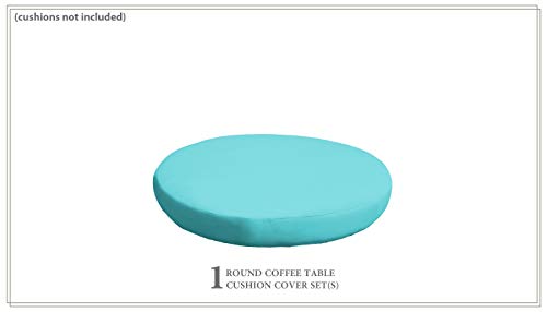 TK Classics Cover for Round Ottoman Cushions 6 inches thick in Aruba (Cushions Not Included)