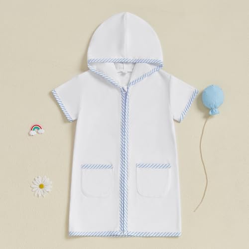 Nituyy Toddler Girls Boys Swim Cover Up Terry Cloth Swimsuit Coverup Wraps Zipper Bathing Suit Pool Beach Poncho Cover-Ups2