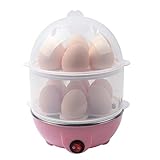 VIGIND Egg Cooker,350W Rapid Electric Egg Maker,Egg Steamer,Egg Boiler,Egg Cookers With Automatic Shut Off,14 Egg Capacity Double-Layer Lazy Egg Boiler,Multifunction Heated Milk,Heated Food