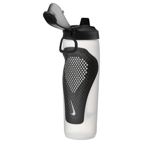 Image of Nike REFUEL BOTTLE LOCKING LID 24 OZ, 709Ml, NATURAL /BLACK /BLACK IRIDESCENT