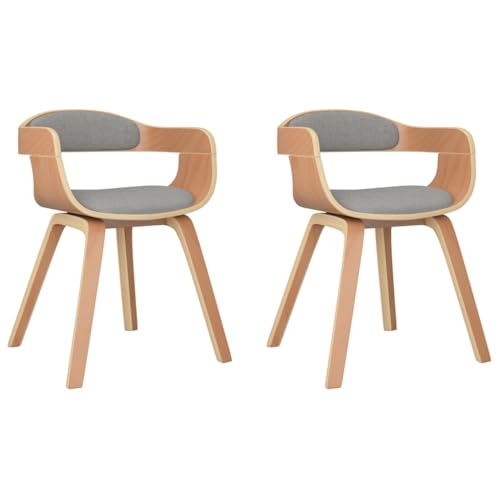 mtlskopl Lot de 2 chaises de salle à manger taupe avec structure en bois de hêtre - 49 x 51 x 70 cm - Confort d'assise élevé - Modernes et robustes - Pour...