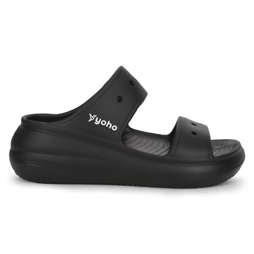Image of YOHO Double Strap Clog Sandals for Women | Waterproof Monsoon Footwear & Rainy Shoes | Cushioned Lightweight Chappal