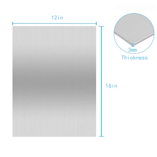 Image of 430 Stainless Steel Metal Plates,Suitable for Installation Plate Walls, Suitable for Metal Plates in processes, Kitchens, and Offices (1, 3mm Thick-16inch x 12inch)