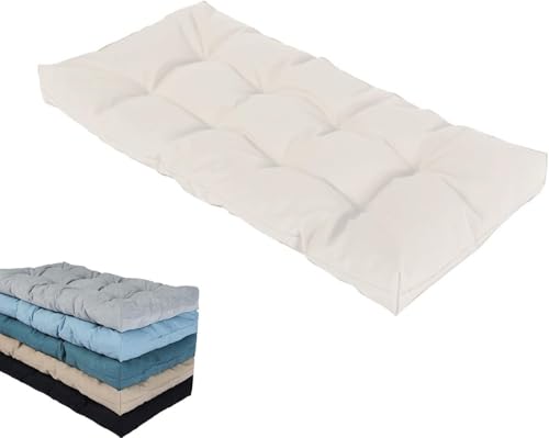 Cojines De Exterior Impermeables para Jardín Y Terraza, Banco, Sofá, Sillas, Palets, Tumbona O Chaise Longue - Cojín Rectangular con Correas Antideslizante, Espuma Mueblesa(O,90x35cm/35 x14)