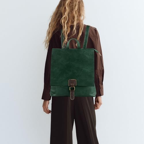 Image of Women's Fashion Backpack Purse Multipurpose Design Convertible Satchel Handbags Shoulder Bag Travel bag (Green)