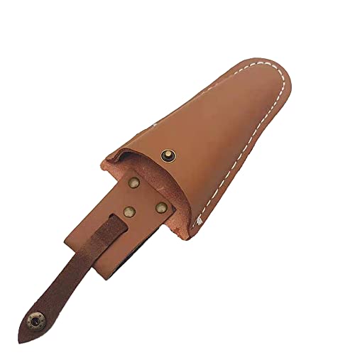 Scissor Pouch Holster with Belt, PU Leather Holster Protective Case Cover for Gardening Pruning Shears, Brown