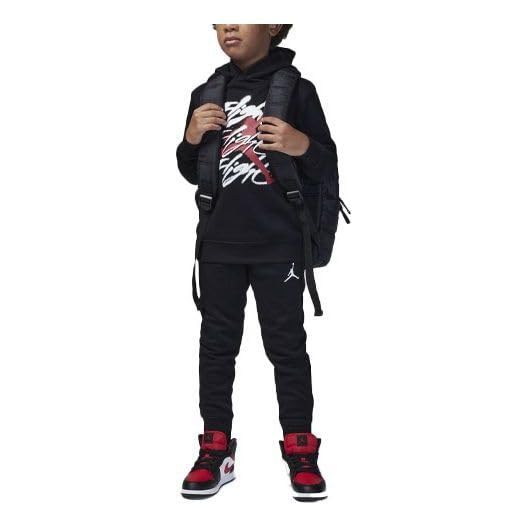 Nike Jordan Big Boys 2 Piece Set Hoodie & Pant Flight Spray Noir Black2
