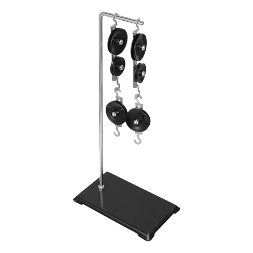 Metal Pulley Block Set with Stand, 13.4 Inch Physics Experiment Kit - Block and Tackle Pulley System for Science Project, Educational Laboratory Mechanics Equipment for Kids & Classroom