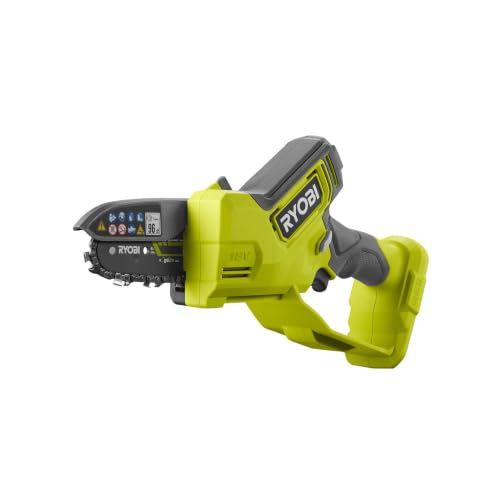 RYOBI 18 V ONE+ Brushless Akku-Astsäge RY18PSX10A-0, 10 cm Schwertlänge, 8 cm Schnittkapazität...