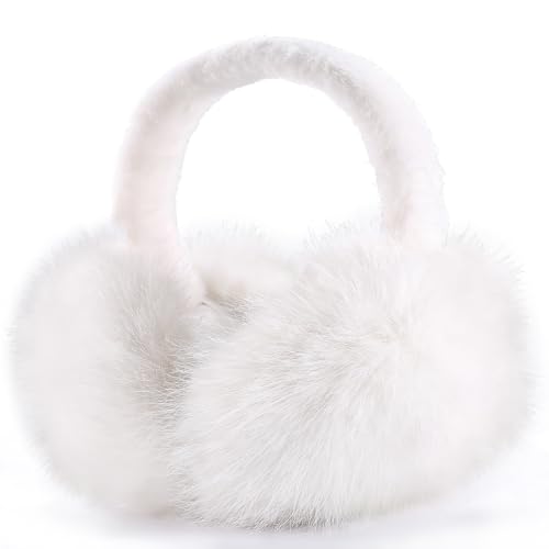 Itopupi Ear Muffs for Winter Women & Men Faux Fur Womens Earmuffs Winter White Earmuffs for Women Outdoor Sports