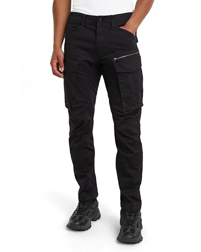 G-STAR Raw - Mens Rovic Zip 3D Regular Tapered Pants, Color Dark Black, Size: 35W x 38L