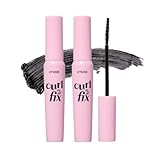 ETUDE Curl Fix Mascara Black 1+1 Set, Lash Mascara, Strong Curl Up, Long-Lasting, Waterproof, Light-Weight, Korean Makeup, Beauty, Vegan Certified (0.27 * 2 Fl Oz)