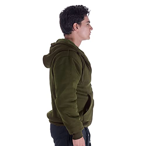 Image of Gary Com Heavyweight Sherpa Hoodies for Men, Thick Fleece Lined Full Zip Up Winter Warm Sweatshirts Work Jackets