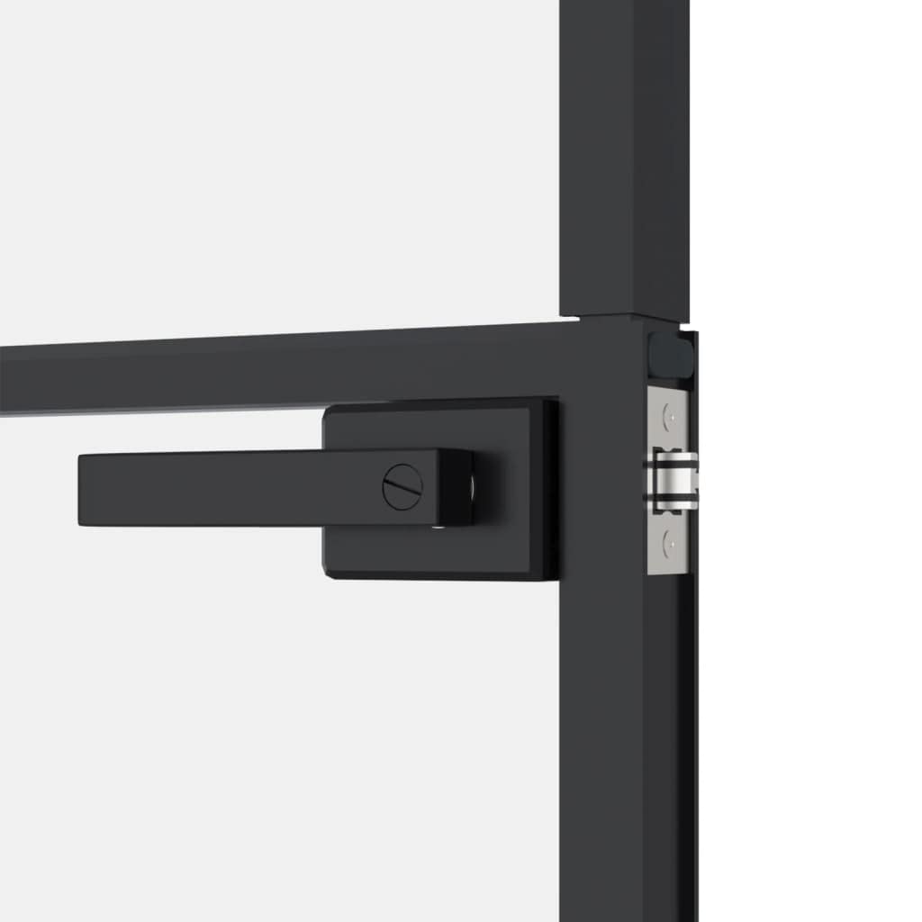 Porte Intérieure en Verre, Porte Vitrée pour Cuisine Salle de Bain Porte d'intérieur Noir 102x201,5 cm Trempé verre aluminium fin