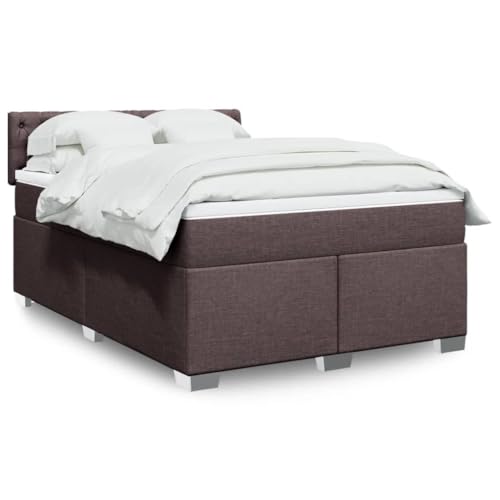 Juroupi Cama Box Spring con colchón Cama con colchon Estructura Cama Base de Cama somier Tela marrón Oscuro 140x190 cm - 3288193