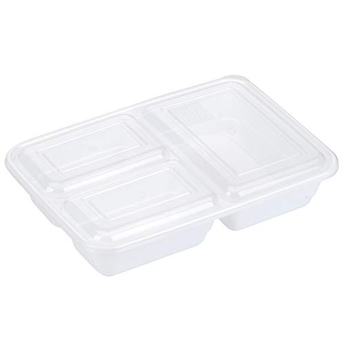 Good Cook Meal Prep, 3 Compartments Bpa Free, Microwavable/Dishwasher/Freezer Safe, White #TOP3