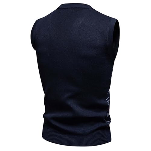 Sweater Vest for Men Classic Striped Pullover Fall Casual V Neck Sleeveless Sweaters Knitwear Tops Waistcoat Sweater3