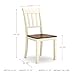 Signature Design by Ashley Whitesburg Cottage Rake Back Dining Chair, Set of 2, Brown & Off-White