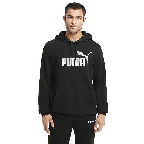 Image of Puma Cotton Men Ess Big Logo Hooded Neck Hoodie Fl (S) Mineral