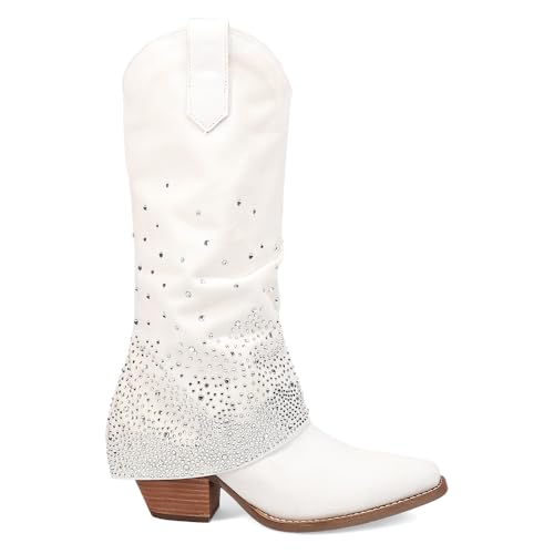Dingo Women's Eye Candy Western Boot, White, 11