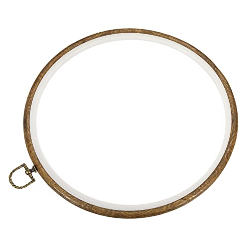 Bastidor de bordado de 10 pulgadas MECCANIXITY redondo de madera imitada pack de 2