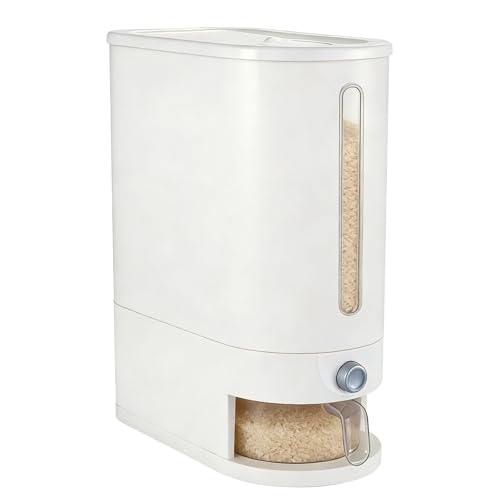 Yuecda Large Rice Dispenser 10kg Cereal Dispenser Rice Container Food Storage Container with Measuring Cup Cereal Containers Storage Kitchen Storage Household Rice Pet Food Holder (22 Lbs)