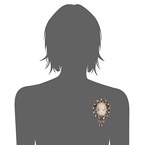 Image of lureme Vintage Elegant Victorian Lady Beauty Cameo with Crystal Brooch Pin (br000017)