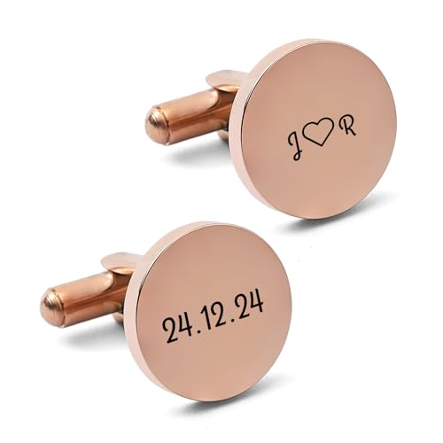 Gemelos personalizados de acero inoxidable para hombre miniatura 1