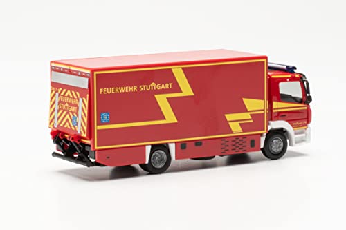 herpa truck model Mercedes-Benz Atego '13 Koffer-LKW Branddirektion Stuttgart true to its original scale of 1:87 - Image 2