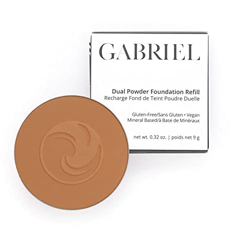 Gabriel Cosmetics Dual Powder Foundation, Natural, Paraben Free, Vegan, Gluten-Free, Cruelty-Free, Non Gmo, Pressed Mineral Powder, Enhanced With Sea Fennel (Deep Beige Refill) #TOP28