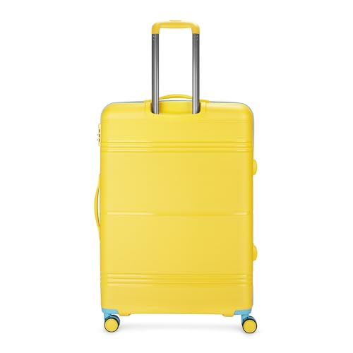 Image of Skybags Large Paratrip Size Hard Luggage (79 Cm) | Polypropylene Luggage Trolley with 8 Spinner Wheels| Bumblebee| Unisex, Yellow