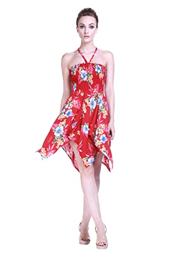 Gypsy Dress Hawaiian Dress Luau Dress Fairy Dress In Red Hibiscus #TOP27