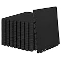 ProsourceFit Extra Thick Puzzle Exercise Mat , EVA Foam Interlocking Tiles for Protective, Cushioned Workout Flooring for Home and Gym Equipment, Black - 1 inch - 72 Sq Ft - 18 Tiles