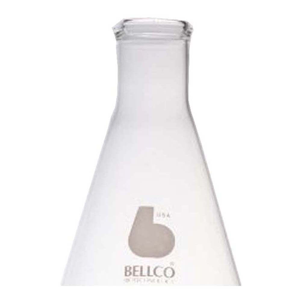 Bellco Glass 2541-01000 Borosilicate Glass Shake Flask with Break Resistant Lip and 3 Baffles, 1000mL Capacity (Case of 6)