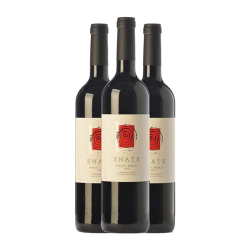 Enate Merlot Somontano Crianza 75 cl Vino tinto (Caja de 3 Botellas de 75 cl)