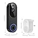 FineLuck 1080P WiFi Video Doorbell Camera Wireless with Doorbell Receiver, AI Human Detection, 2-Way Talk, 2.4G Wi-Fi, Battery Powered, Cloud Storage, Indoor Outdoor Surveillance