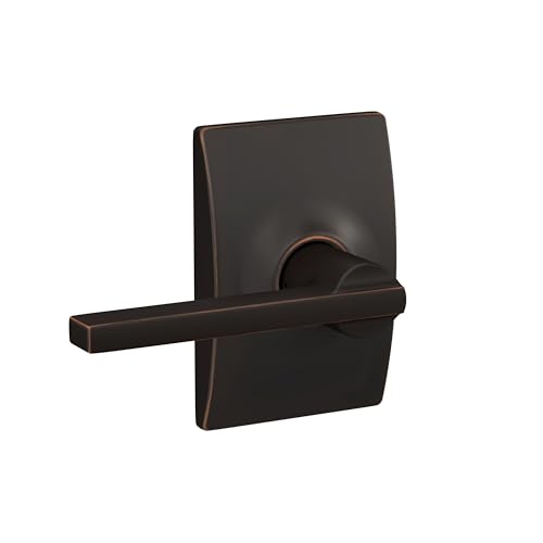 Image of SCHLAGE Latitude Hall /Closet Passage Door Handle, Reversible, Aged Bronze | Hall or closet lever door handle with no lock, Easy to install, Certified durability, Universal fit