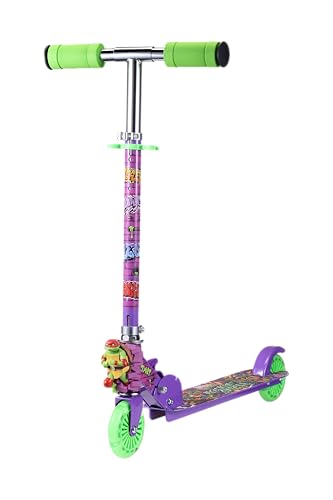 TMNT - 2 Wheel Kick Scooter with Light Up Wheels – Foldable, Non-Slip Deck, Comfortable & Smooth Ride