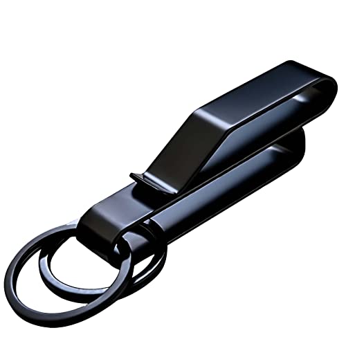 Belt Key Holder,Stainless Steel Duty Belt Key Clip with 2 Detachable Key Rings Tactical Stealth Key Ring Holder Double Side Quick Release Key Holder for Police and Fire Agencies(2.36-Inch Max)