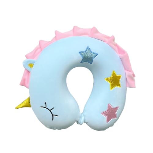Almohada de viaje para niños, almohada de apoyo para el cuello de espuma viscoelástica, almohada de cuello suave de material lavable, regalo para niños