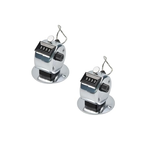 BEYOURCHOI 数取器 カウンター 2個入 手持ちカウンター 金属製 数取器 手持ち 機械式 カウント 4桁 手動測定 リセット可能 防水 軽量 携帯便利 スポーツ競技用 (卓上型 2個入)
